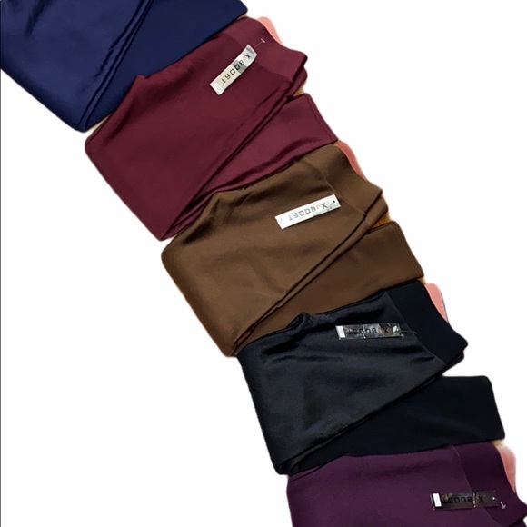 Shiny Think Navy Warm Fleece Leggings - Picture 3 of 9